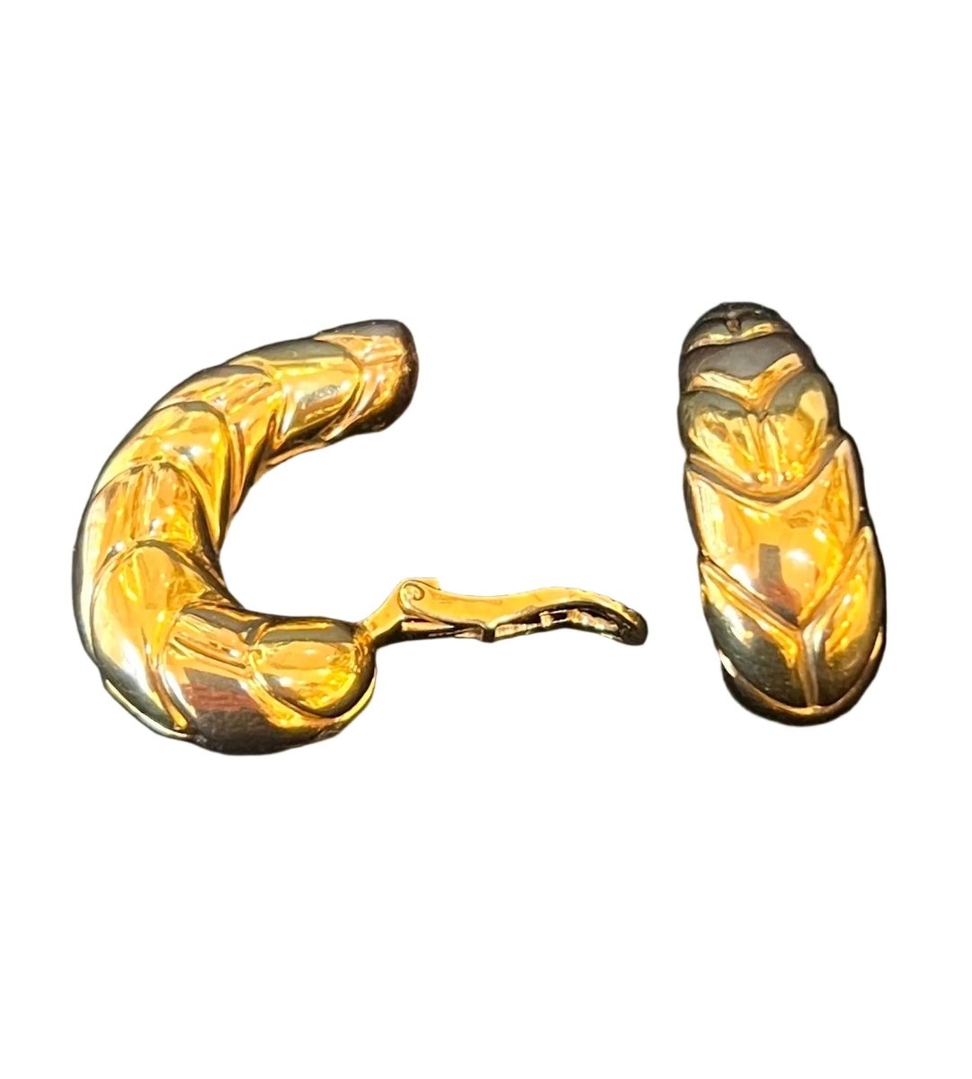 Boucles d'oreilles Clips BULGARI "Spiga" en or jaune - Castafiore