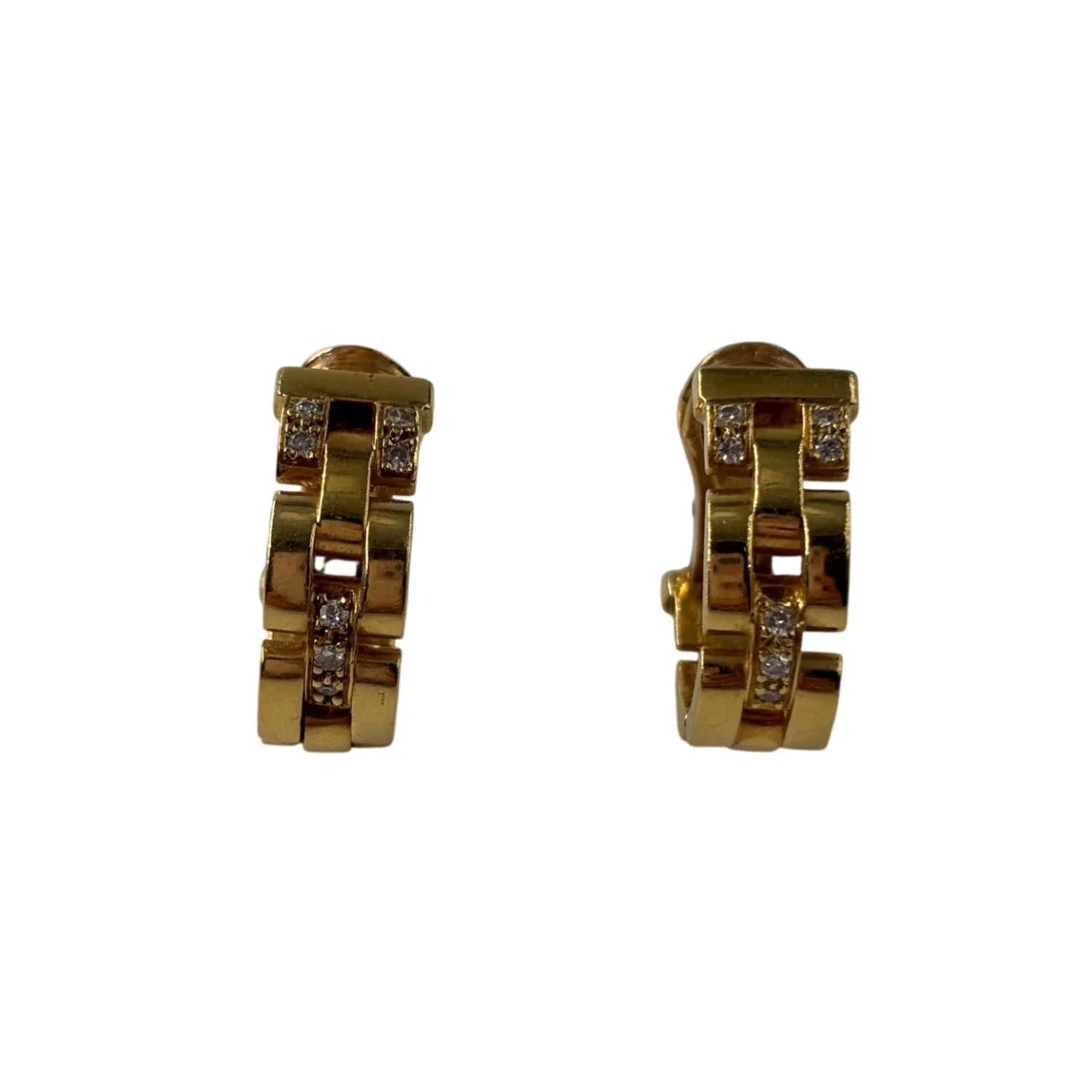 Boucles d'oreilles Clips CARTIER or jaune et diamants - Castafiore