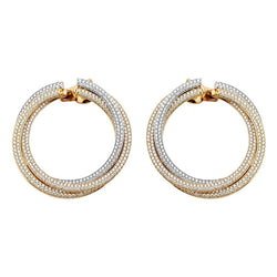 Boucles d’oreilles Clips CARTIER "Trinity" en or blanc, or jaune, or rose et diamants - Castafiore