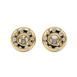 Boucles d'oreilles Clips CHOPARD "Happy Diamond" en or jaune et diamants - Castafiore