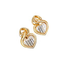 Boucles d’oreilles Clips Coeurs en or jaune et diamants - Castafiore