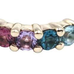 Boucles d'oreilles Clips CRIOLLA en or jaune, péridots, améthystes, rhododendrons et topazes - Castafiore