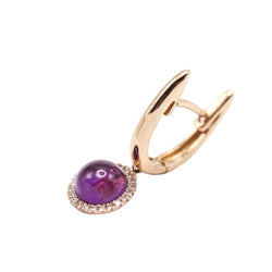 Boucles d'oreilles Clips en or blanc, améthystes et diamants - Castafiore