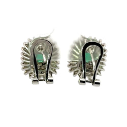 Boucles d'oreilles Clips en or blanc, émeraudes et diamants - Castafiore