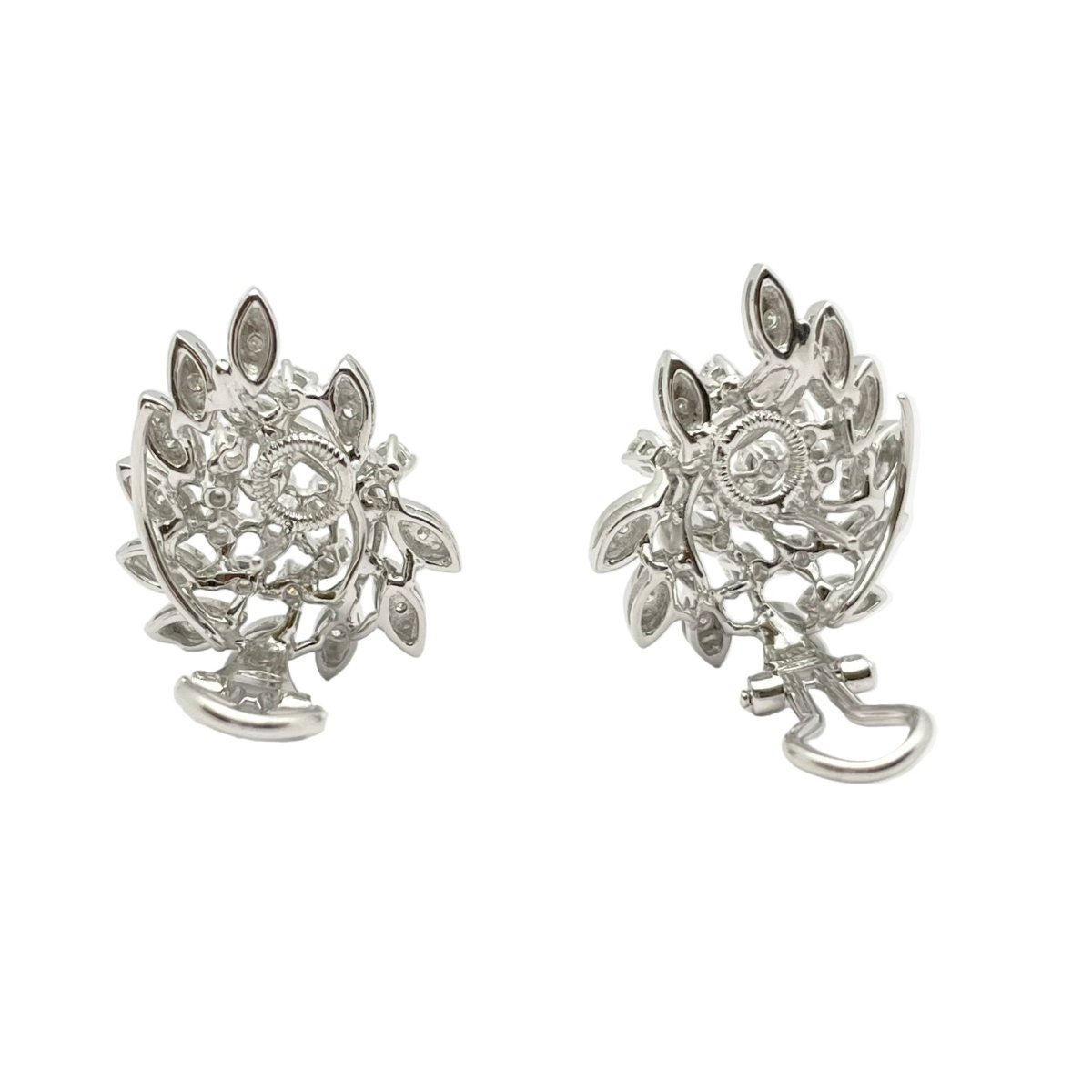 Boucles d'oreilles Clips en or blanc et diamants - Castafiore
