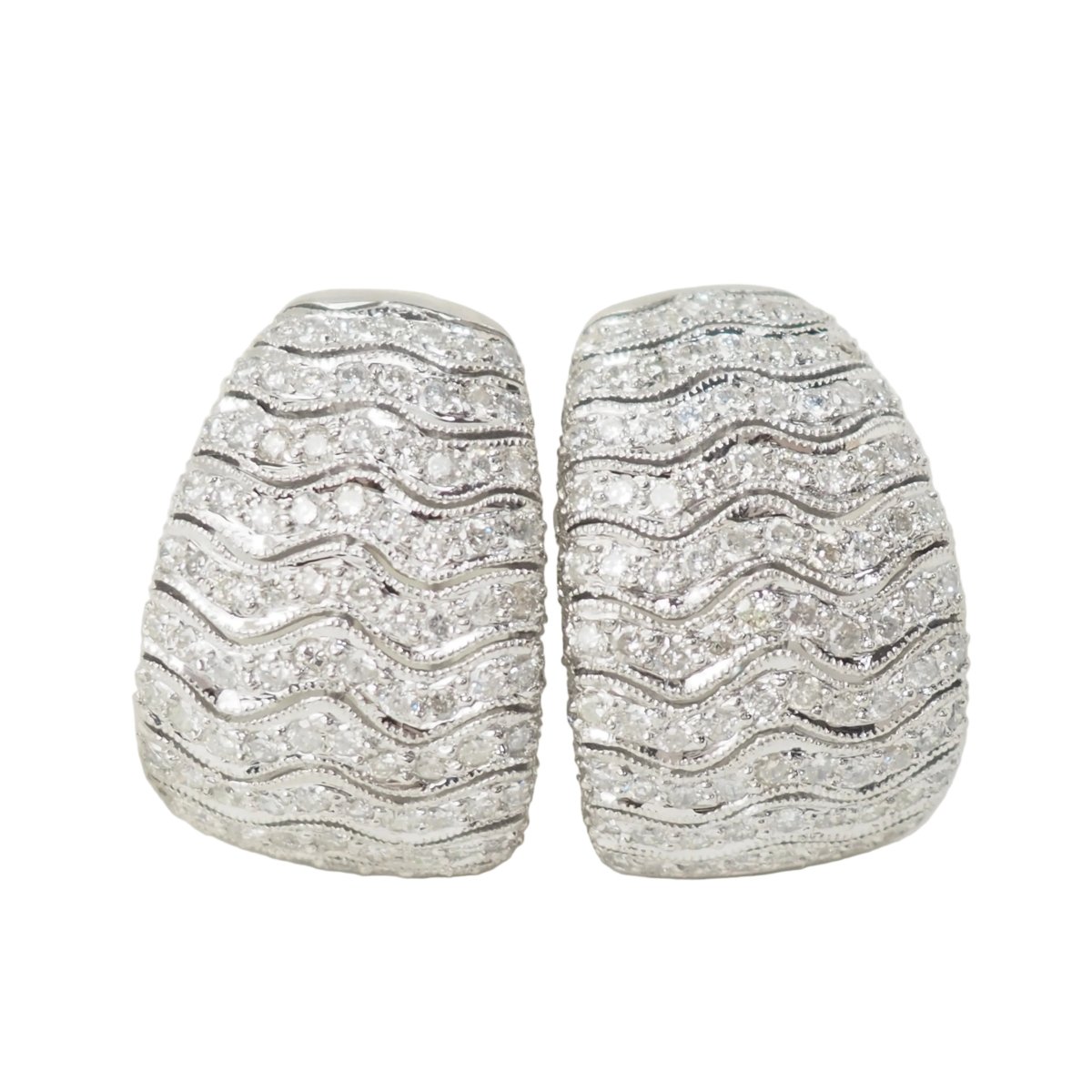 Boucles d'oreilles Clips en or blanc et diamants - Castafiore