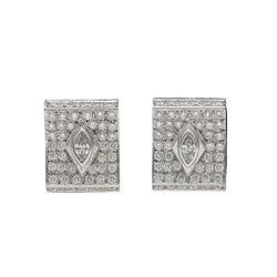Boucles d'oreilles Clips en or blanc et diamants - Castafiore