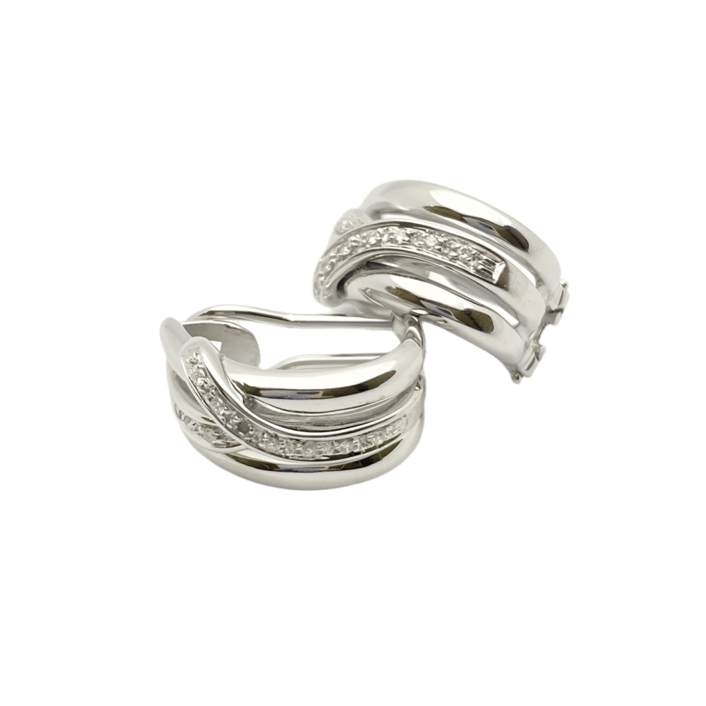 Boucles d'oreilles Clips en or blanc et diamants - Castafiore