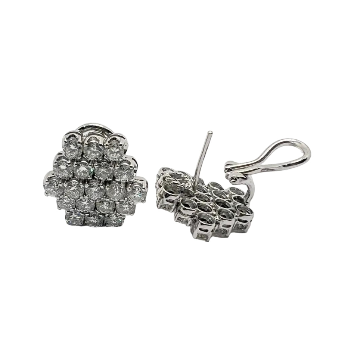 Boucles d'oreilles Clips en or blanc et diamants - Castafiore