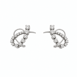 Boucles d'oreilles Clips en or blanc et diamants - Castafiore