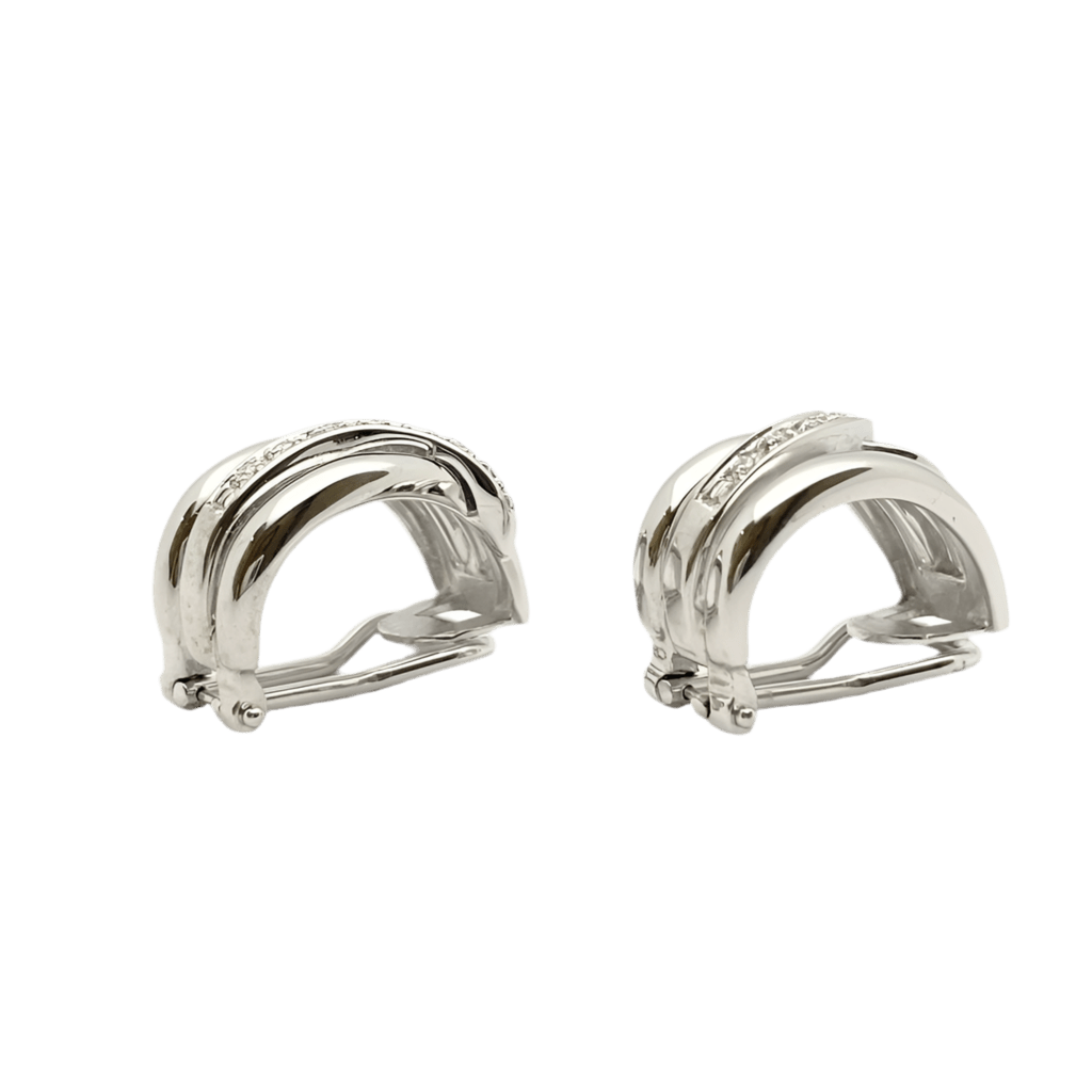 Boucles d'oreilles Clips en or blanc et diamants - Castafiore