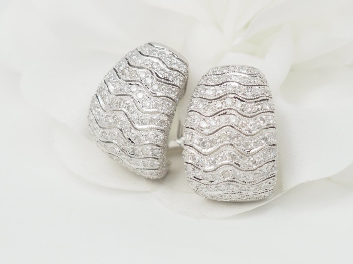 Boucles d'oreilles Clips en or blanc et diamants - Castafiore