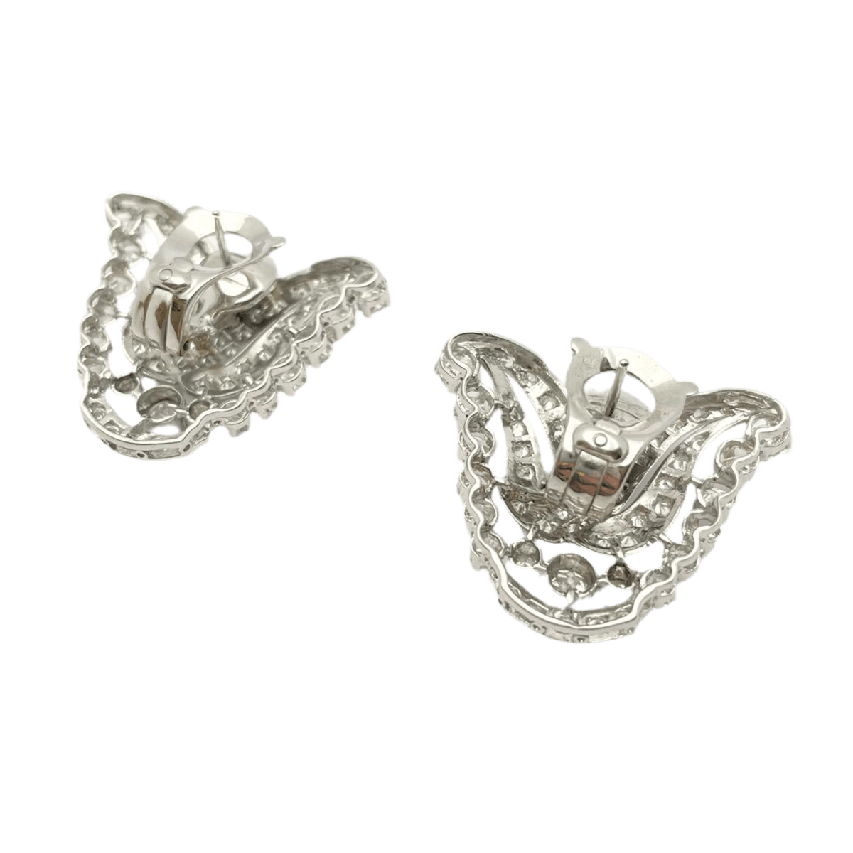 Boucles d'oreilles Clips en or blanc et diamants - Castafiore