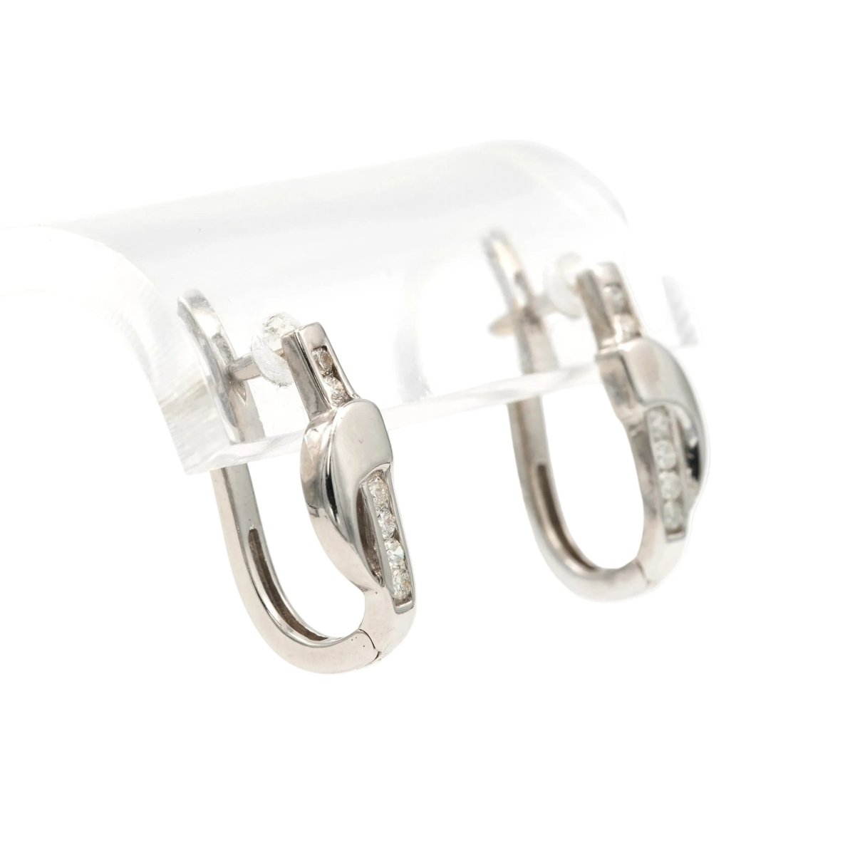 Boucles d'oreilles Clips en or blanc et diamants - Castafiore