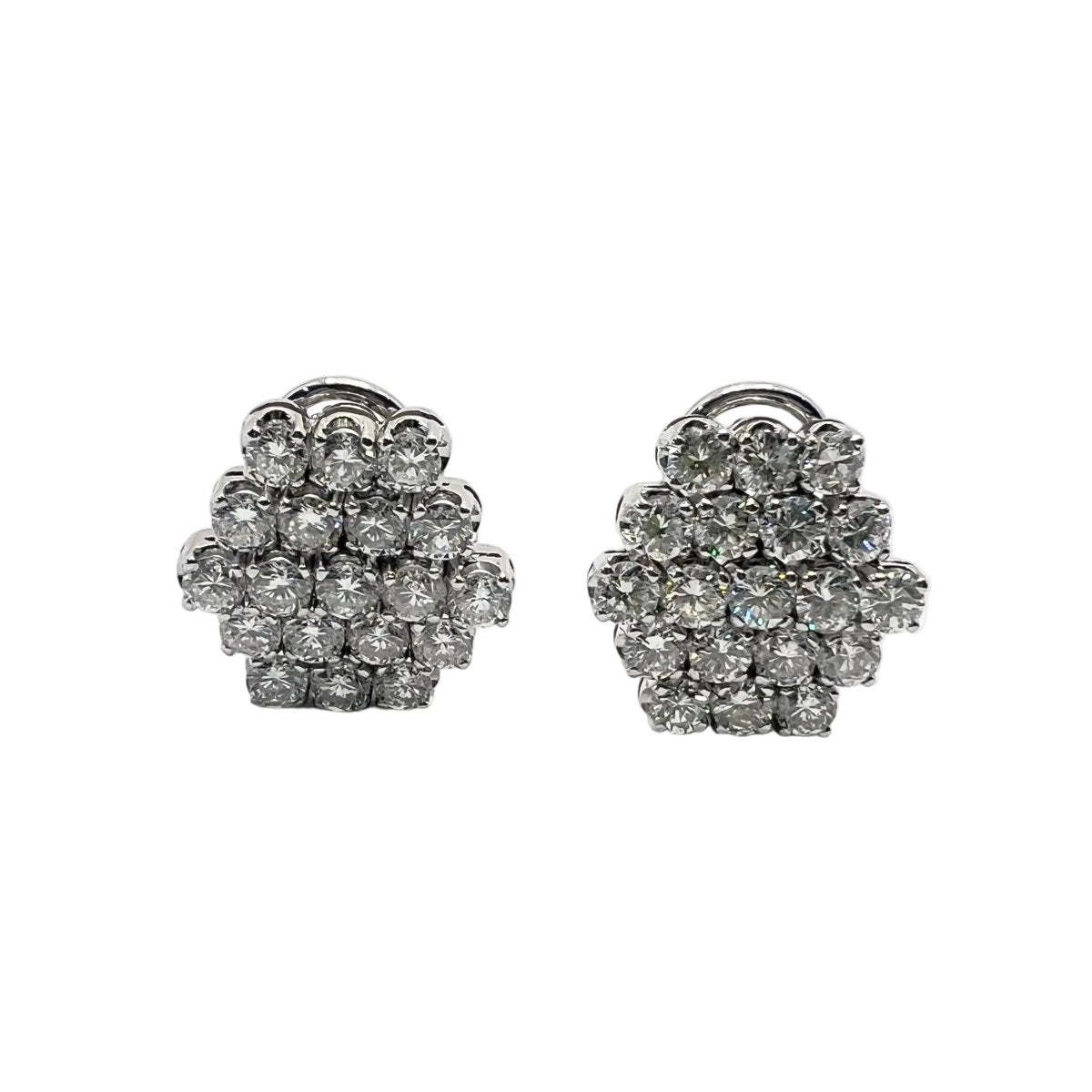 Boucles d'oreilles Clips en or blanc et diamants - Castafiore