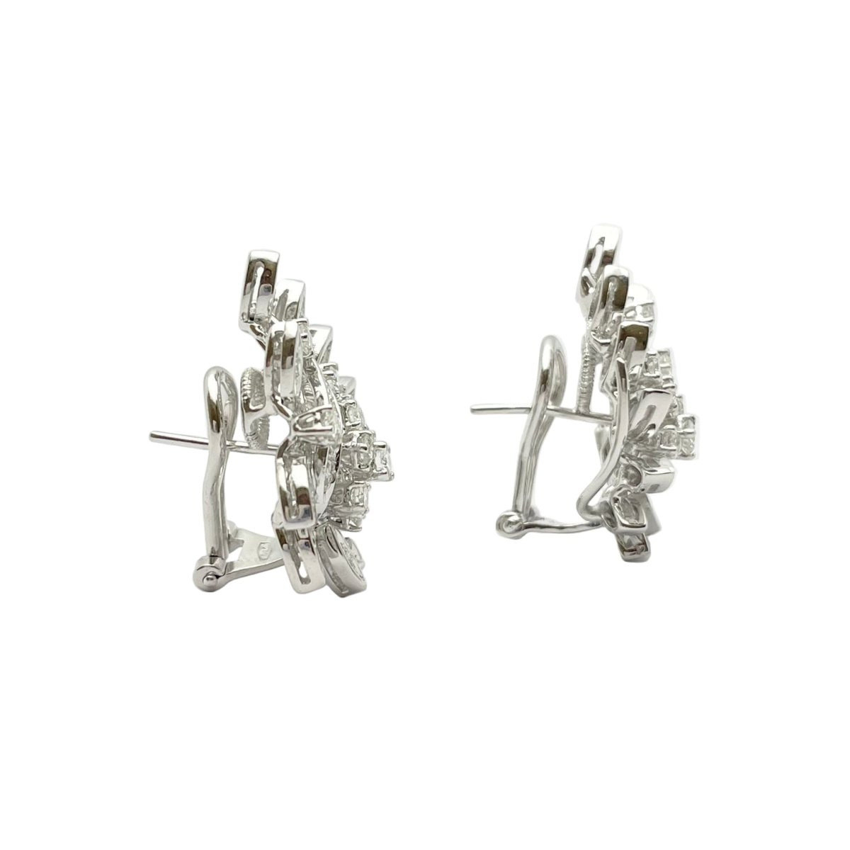 Boucles d'oreilles Clips en or blanc et diamants - Castafiore