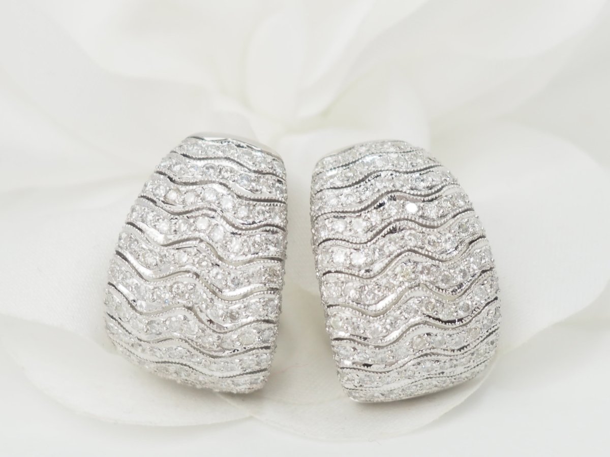 Boucles d'oreilles Clips en or blanc et diamants - Castafiore