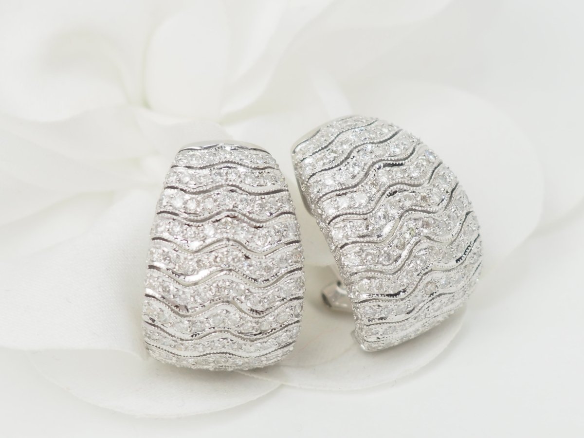 Boucles d'oreilles Clips en or blanc et diamants - Castafiore