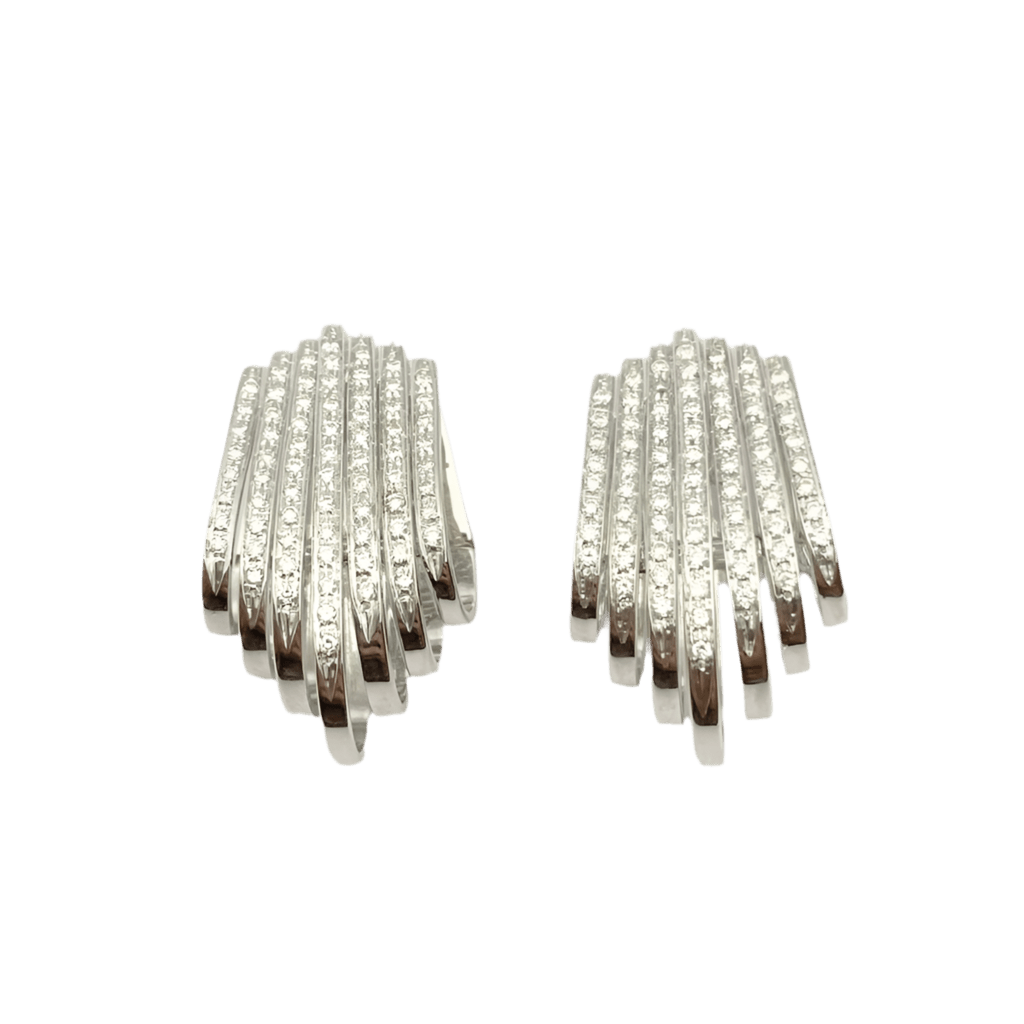 Boucles d'oreilles Clips en or blanc et diamants - Castafiore