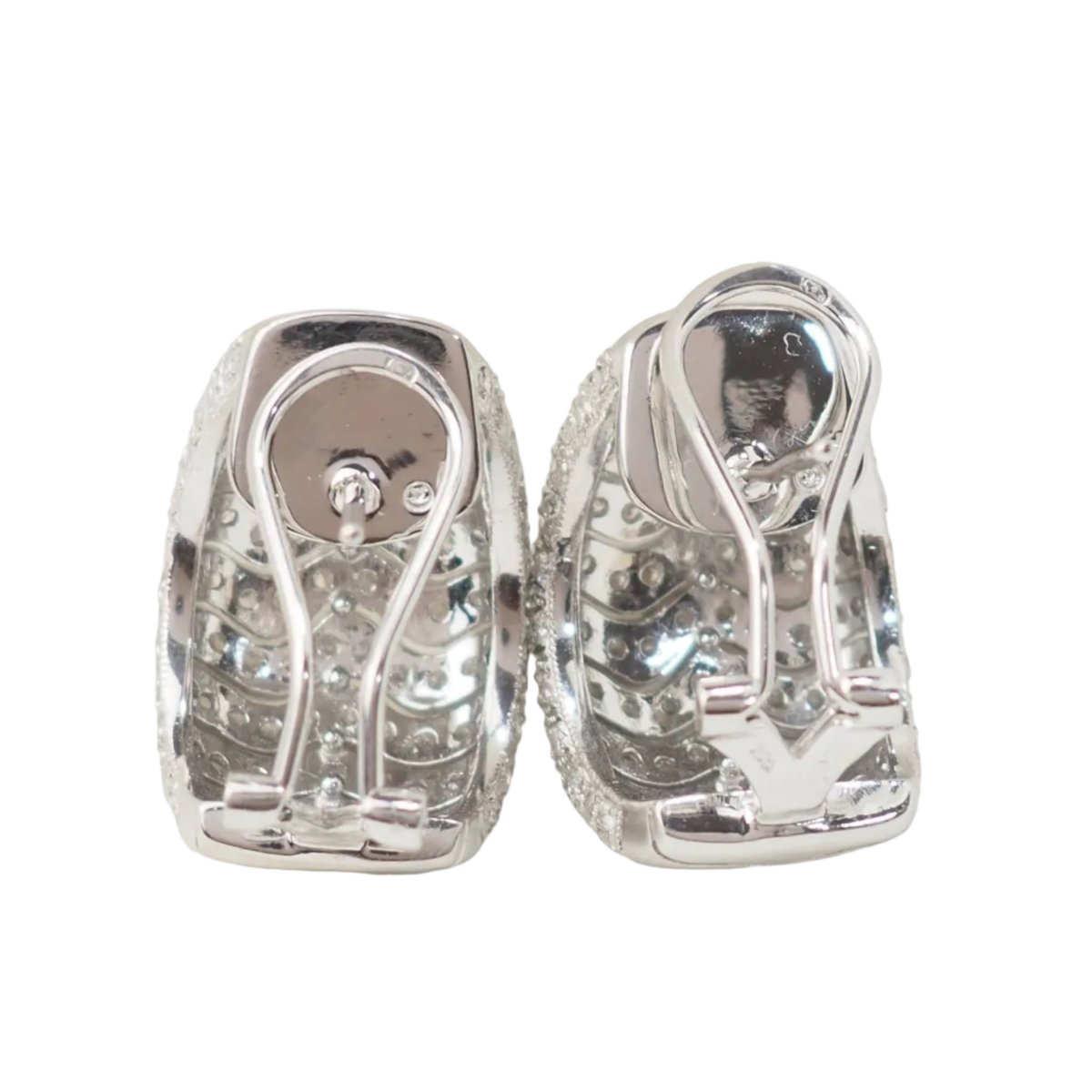 Boucles d'oreilles Clips en or blanc et diamants - Castafiore