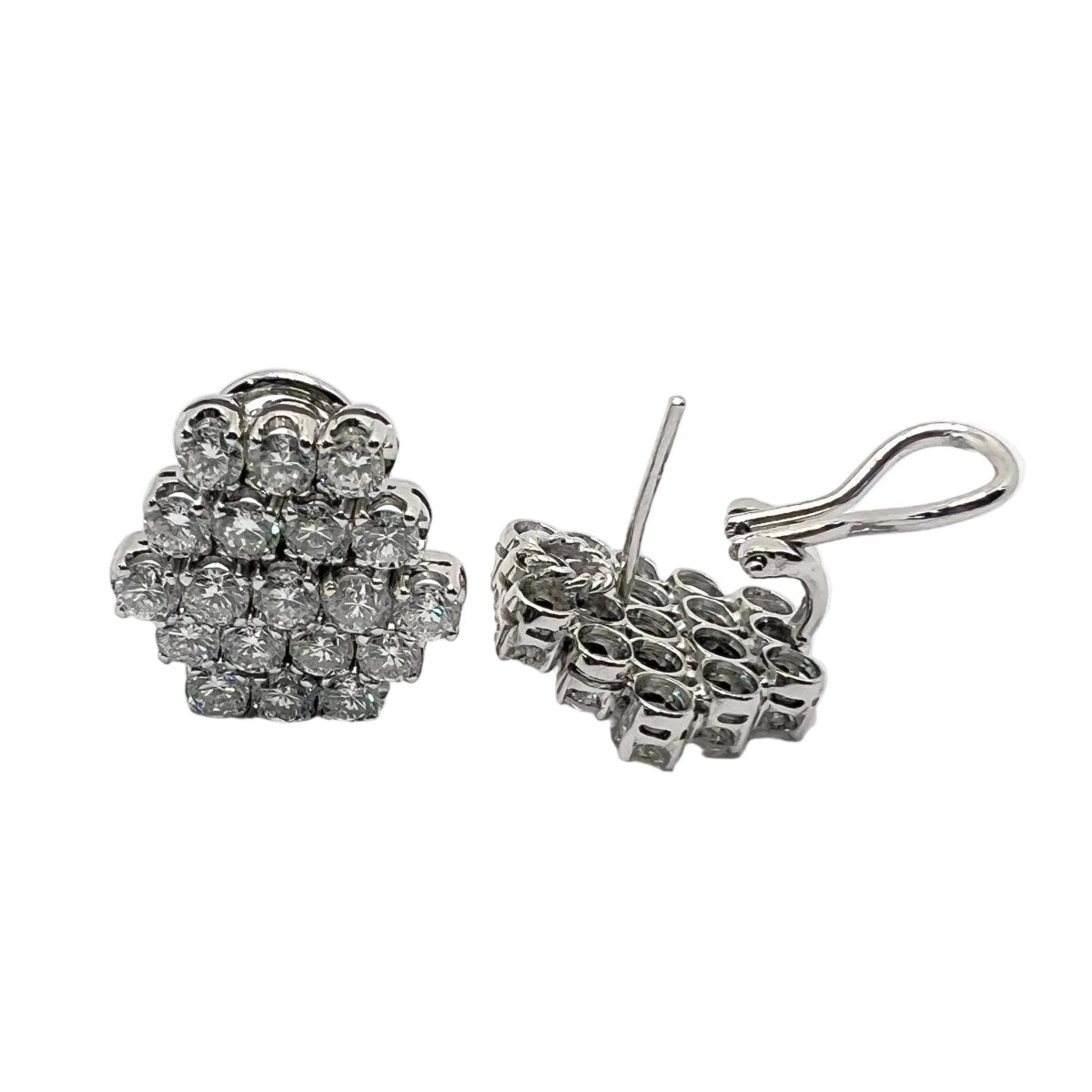 Boucles d'oreilles Clips en or blanc et diamants - Castafiore