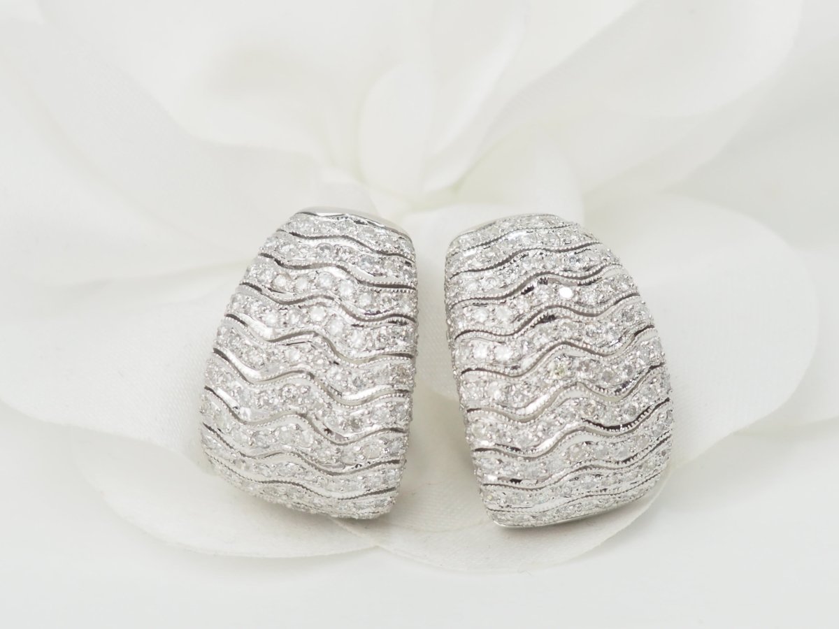 Boucles d'oreilles Clips en or blanc et diamants - Castafiore