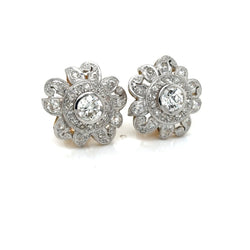 Boucles d’oreilles Clips en or blanc, or jaune et diamants - Castafiore