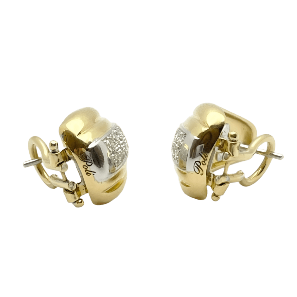 Boucles d'oreilles Clips en or blanc, or jaune et diamants - Castafiore