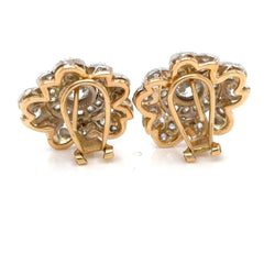 Boucles d’oreilles Clips en or blanc, or jaune et diamants - Castafiore