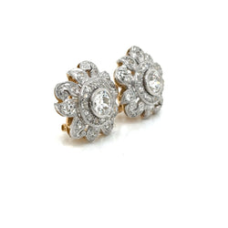 Boucles d’oreilles Clips en or blanc, or jaune et diamants - Castafiore