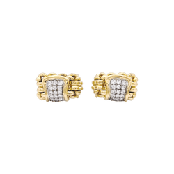 Boucles d'oreilles Clips en or blanc, or jaune et diamants - Castafiore