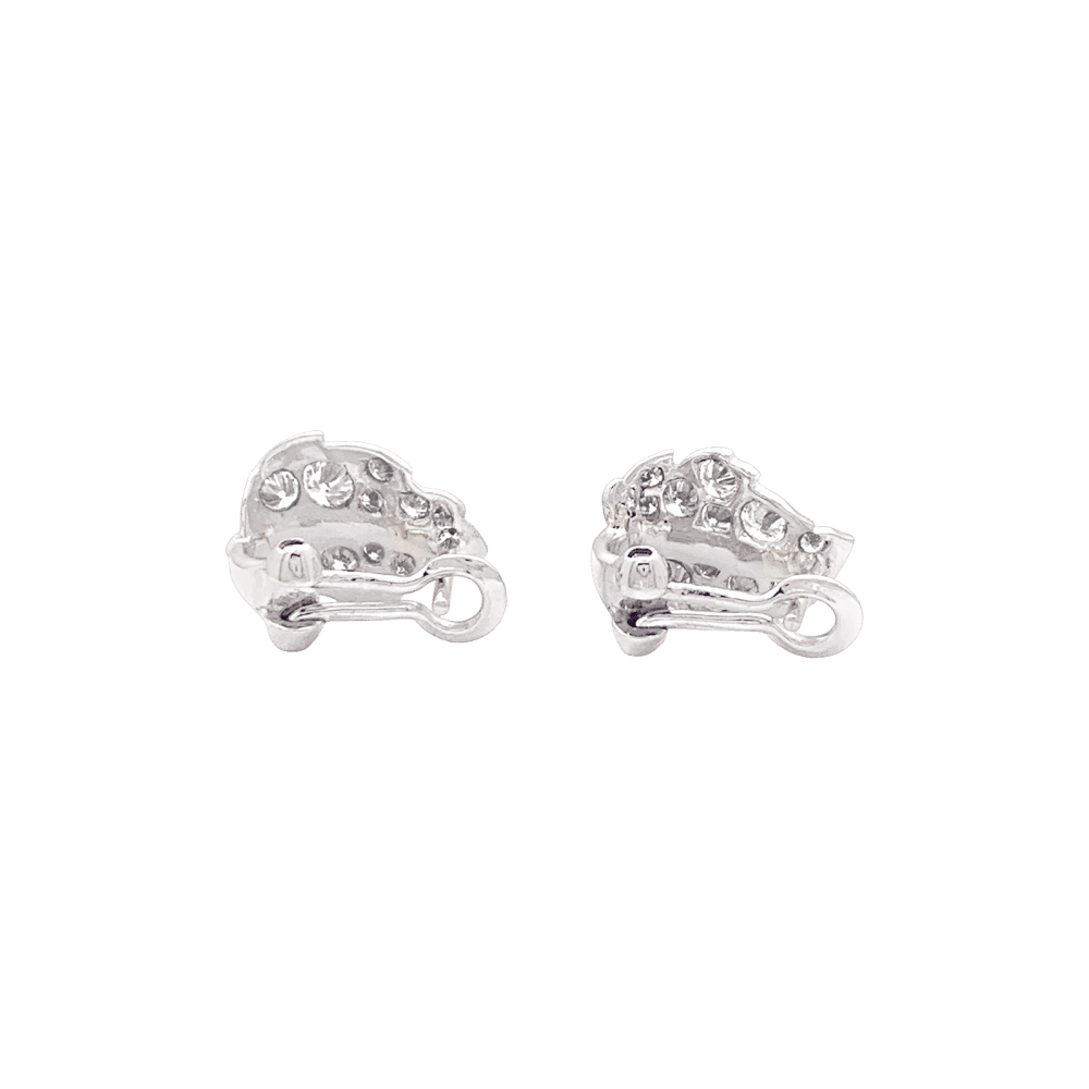 Boucles d'oreilles Clips en or blanc, or jaune et diamants - Castafiore
