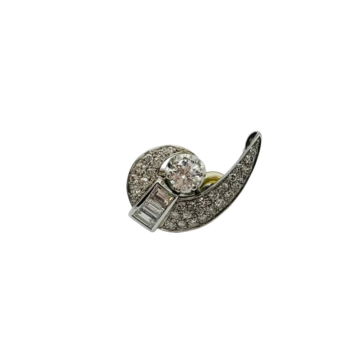 Boucles d'oreilles Clips en or blanc, platine et diamants - Castafiore