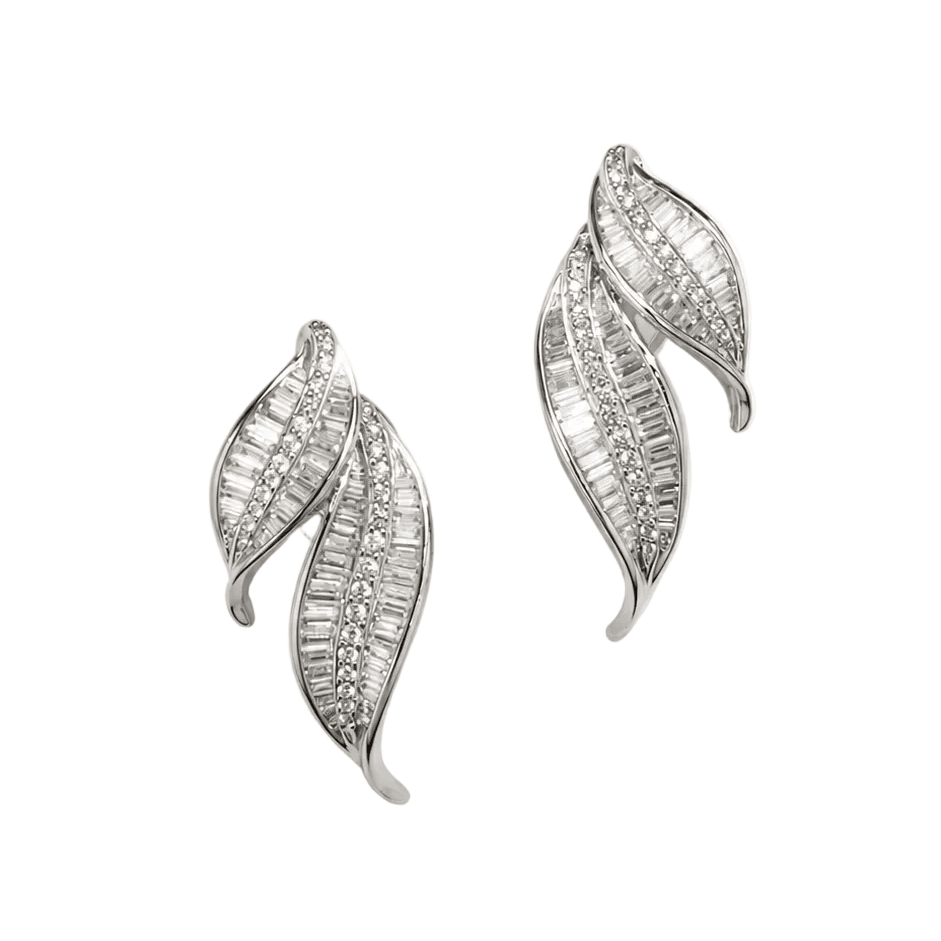 Boucles d'oreilles Clips en or blanc, platine et diamants - Castafiore