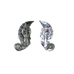 Boucles d'oreilles Clips en or blanc, platine et diamants - Castafiore
