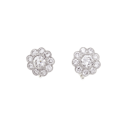 Boucles d'oreilles Clips en or blanc, platine et diamants - Castafiore