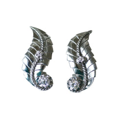 Boucles d'oreilles Clips en or blanc, platine et diamants - Castafiore