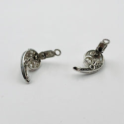 Boucles d'oreilles Clips en or blanc, platine et diamants - Castafiore