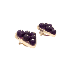 Boucles d'oreilles Clips en or jaune et améthyste - Castafiore