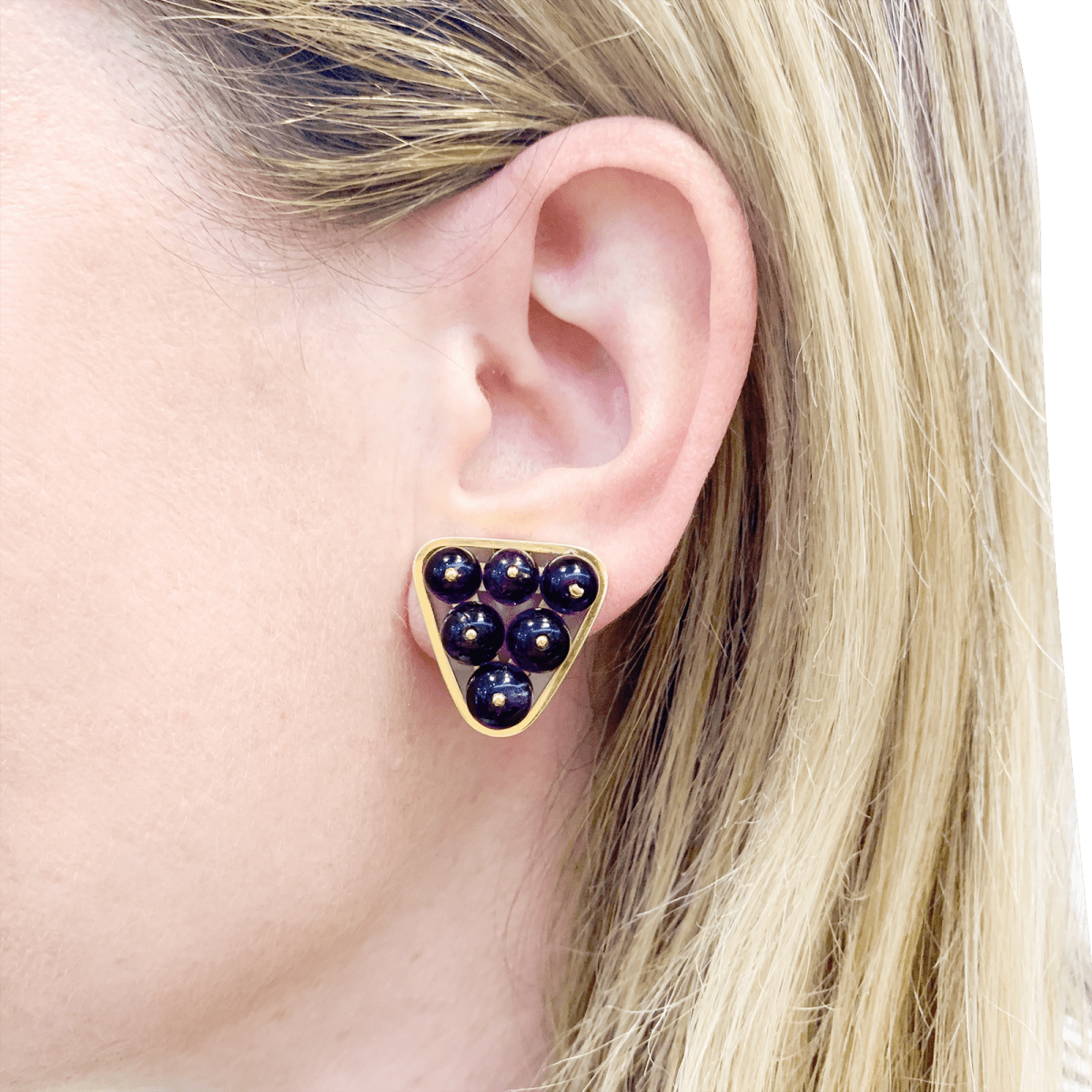 Boucles d'oreilles Clips en or jaune et améthyste - Castafiore