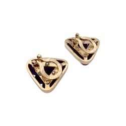 Boucles d'oreilles Clips en or jaune et améthyste - Castafiore