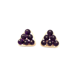 Boucles d'oreilles Clips en or jaune et améthyste - Castafiore