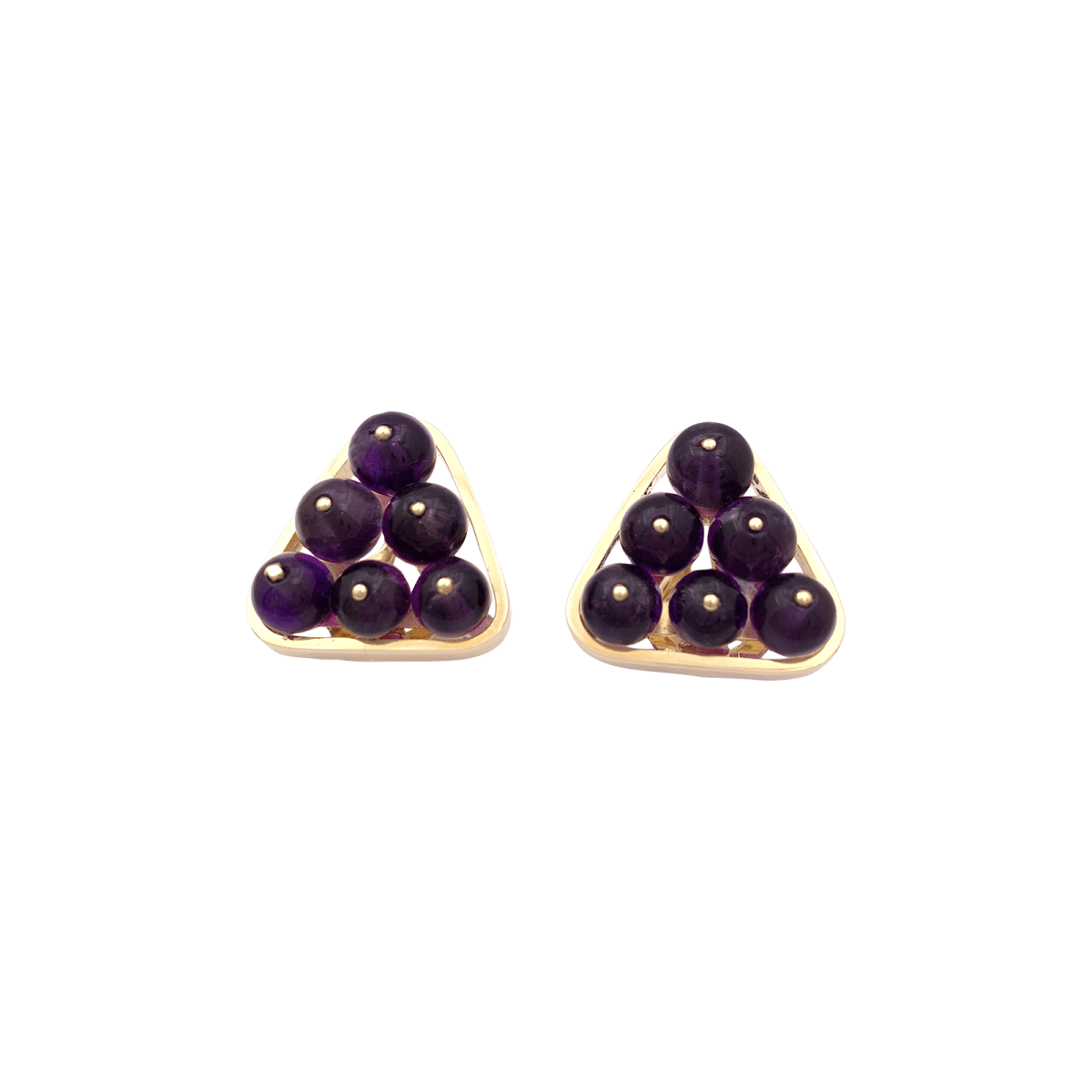 Boucles d'oreilles Clips en or jaune et améthyste - Castafiore