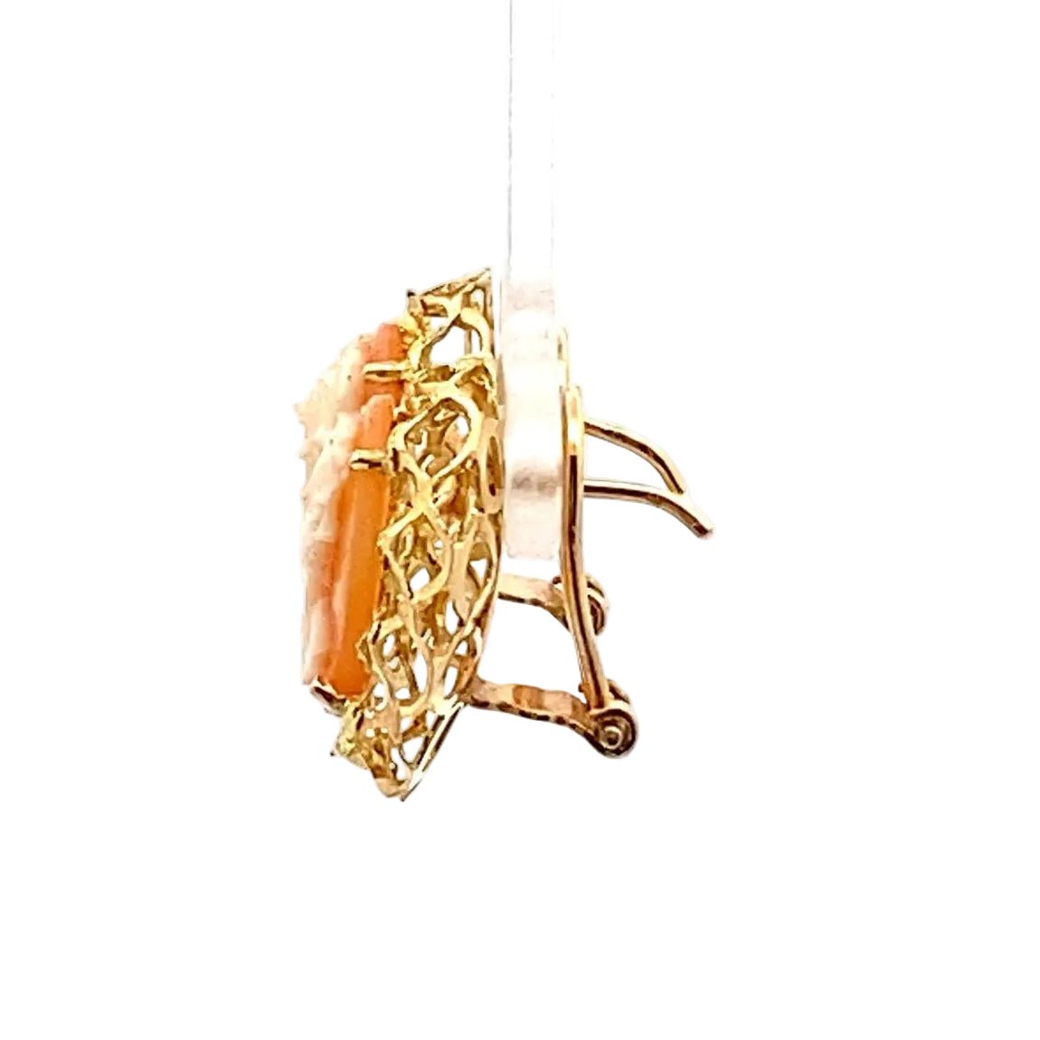 Boucles d'oreilles Clips en or jaune et camée - Castafiore