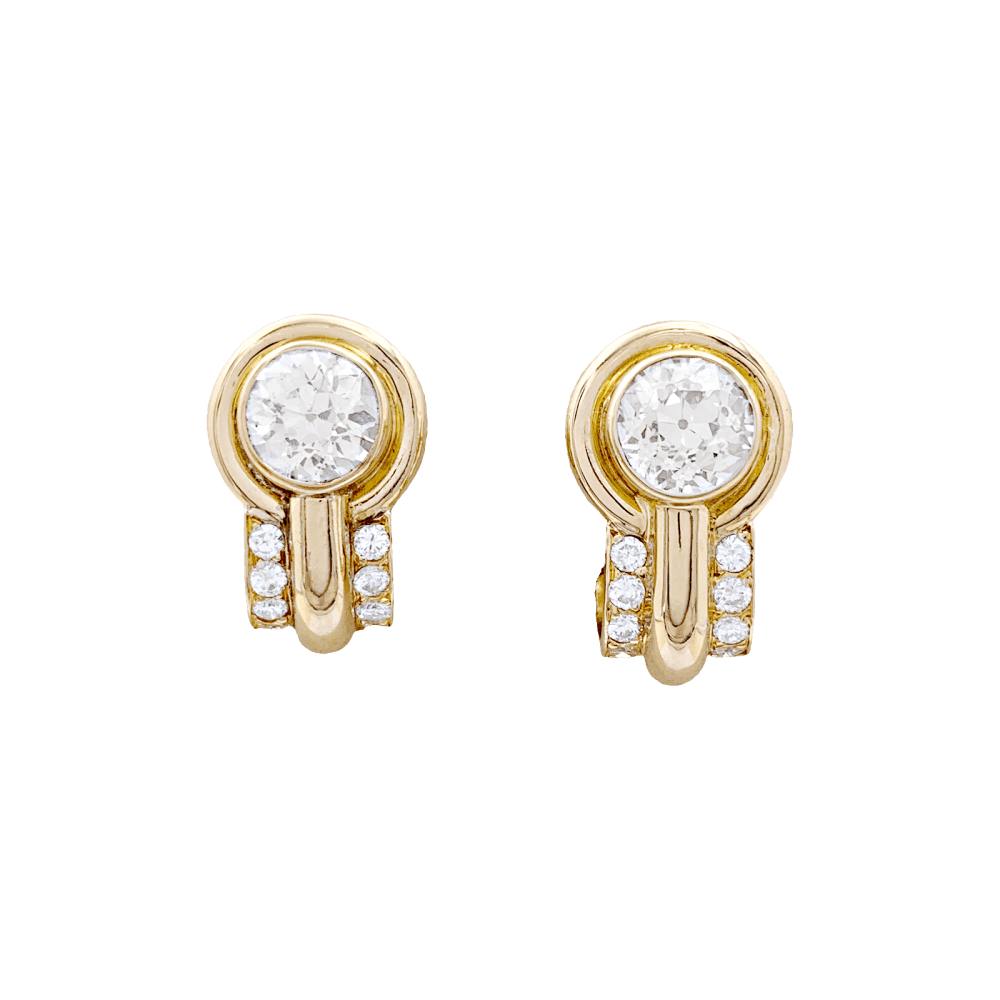 Boucles d'oreilles Clips en or jaune et diamants - Castafiore