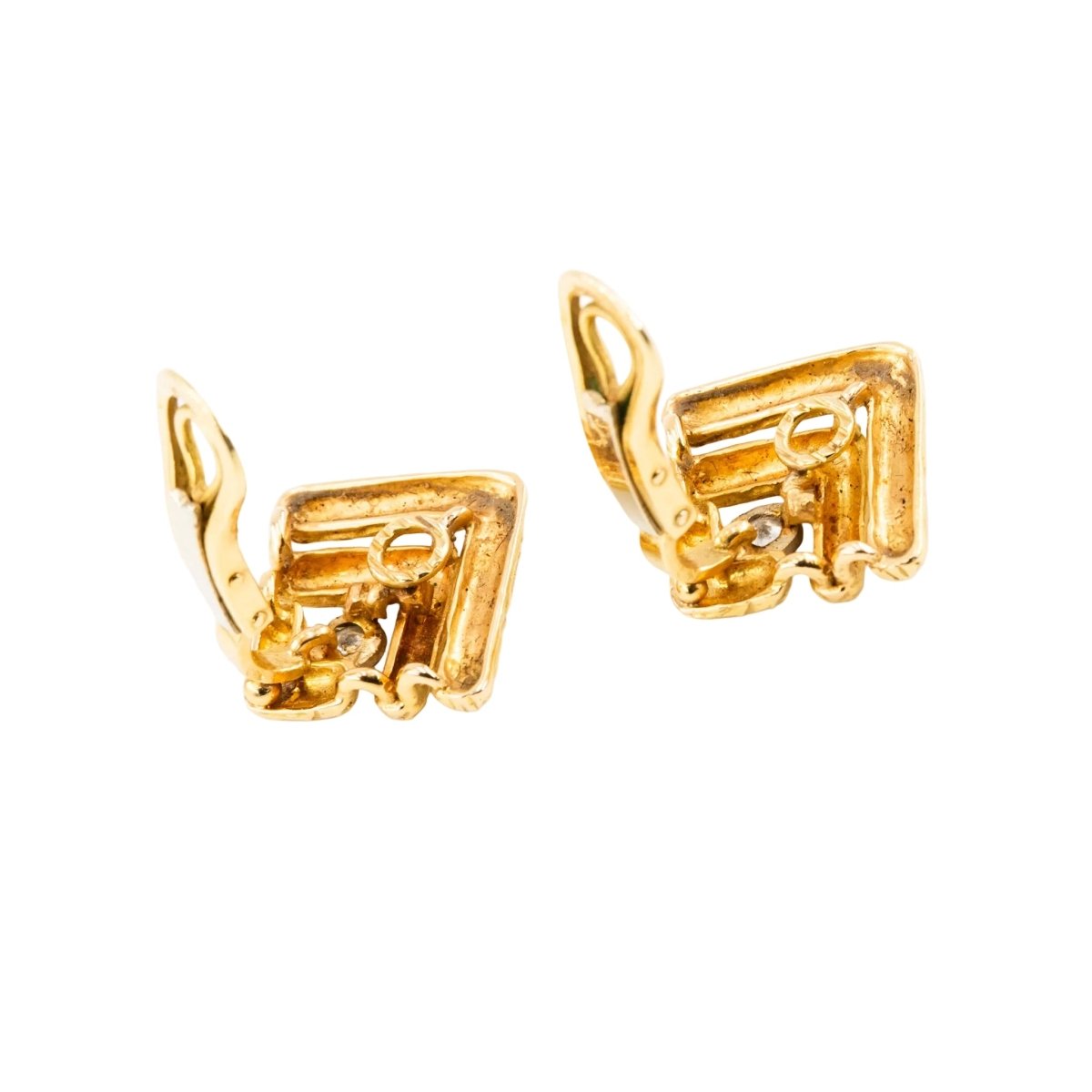 Boucles d'oreilles Clips en or jaune et diamants - Castafiore