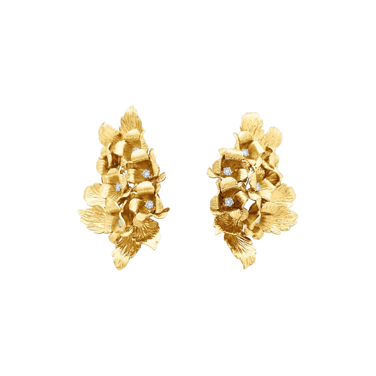 Boucles d'oreilles Clips en or jaune et diamants - Castafiore