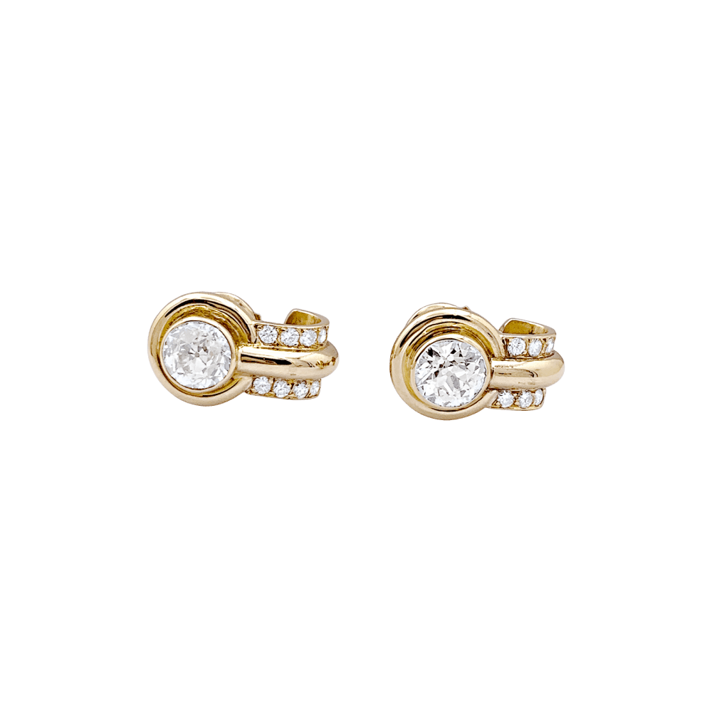 Boucles d'oreilles Clips en or jaune et diamants - Castafiore