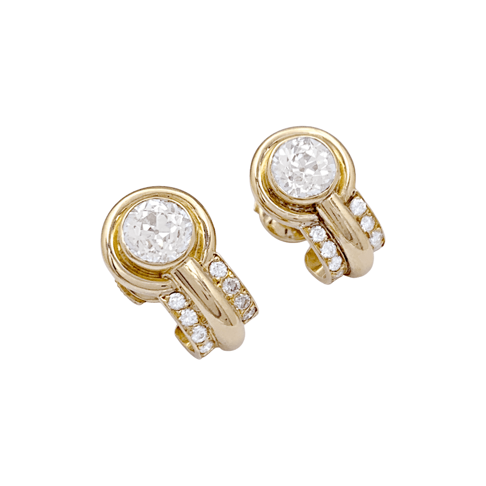 Boucles d'oreilles Clips en or jaune et diamants - Castafiore