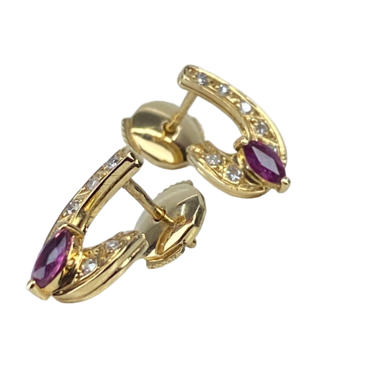 Boucles d'oreilles Clips en or jaune et diamants - Castafiore